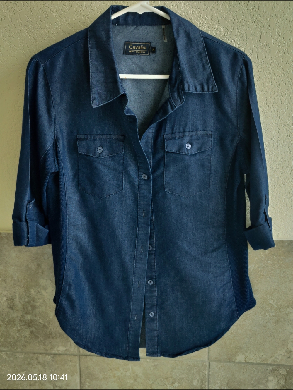 Cavalini Dark Indigo Denim Button-Up Shirt